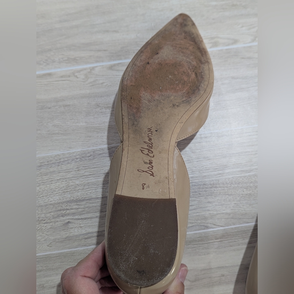 Sam Edelman Oatmeal Tan Beige Rodney d’Orsay flats Size 8.5 EU 38.5 *Flaws - Picture 6 of 11